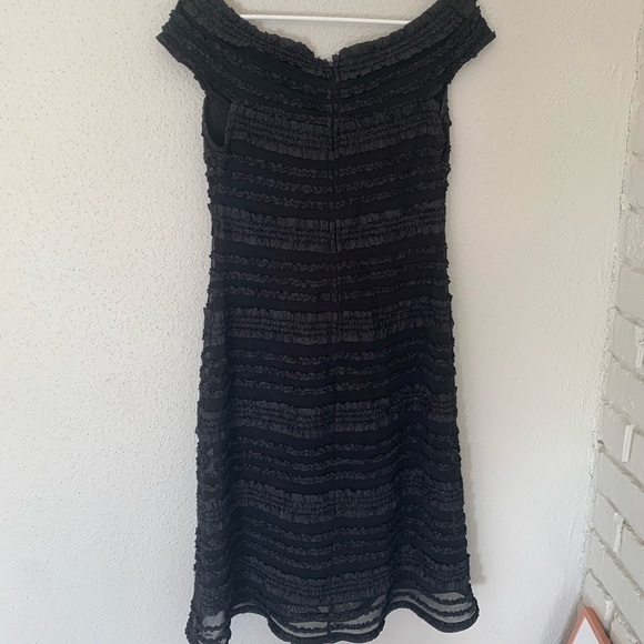 Tadashi Neiman Marcus Ruffle Sparkle Fitted Dress - Picture 6 of 8